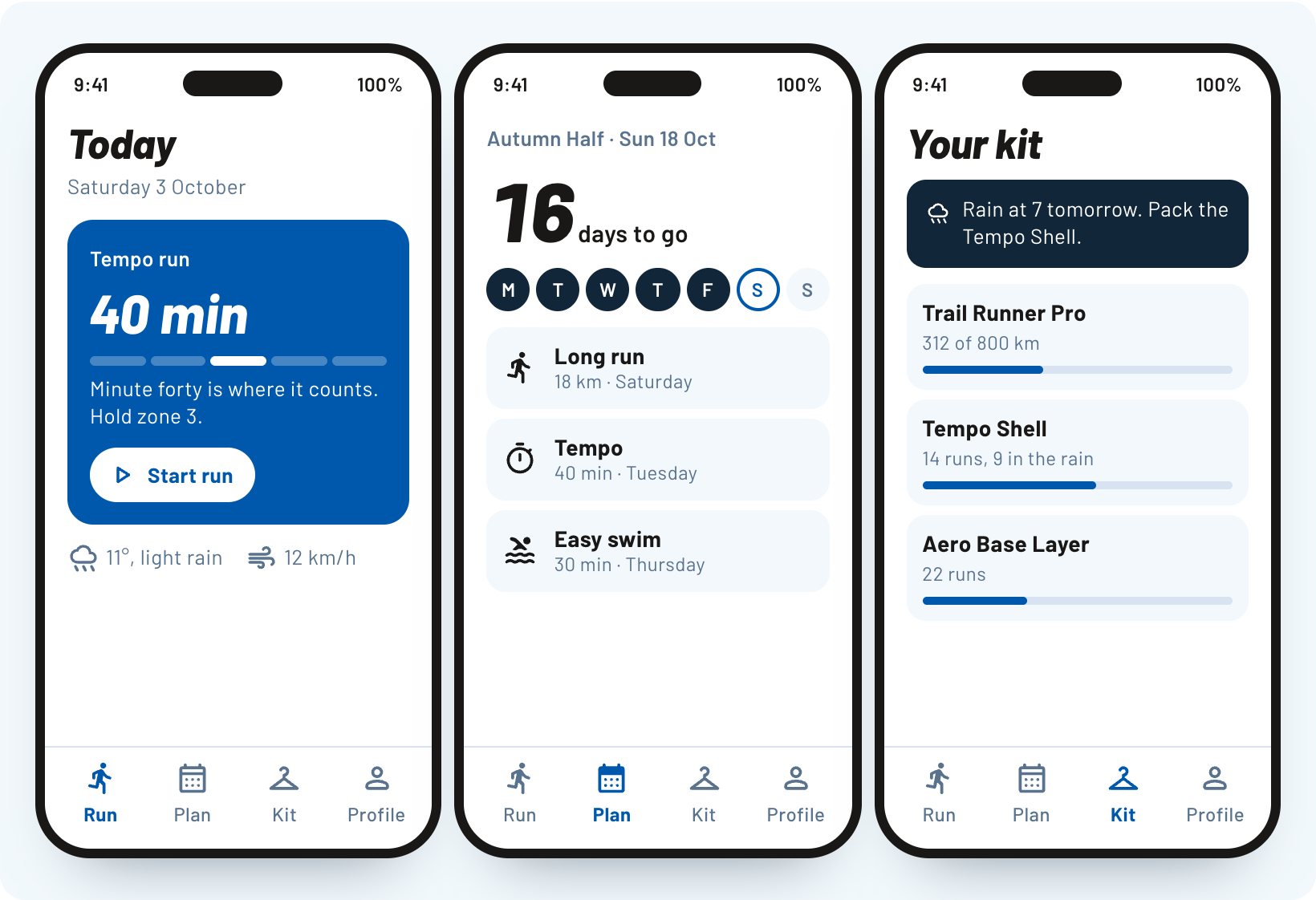App screens